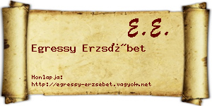 Egressy Erzsébet névjegykártya