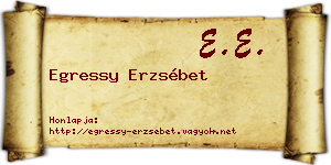 Egressy Erzsébet névjegykártya