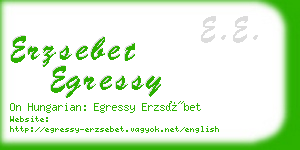 erzsebet egressy business card